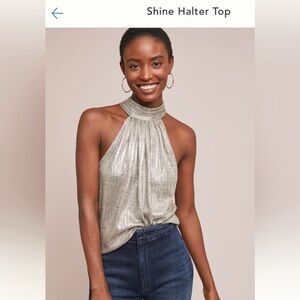 Maeve Shine Halter Top from Anthropologie Size M